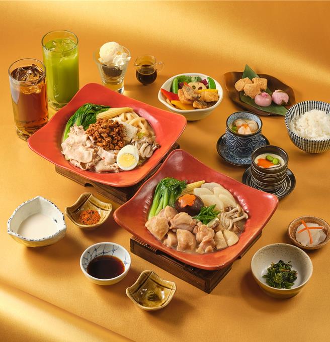 宏匯广场弥生轩胡麻担担豆乳锅／丰盛野菜鸡肉锅定食，定食430元、御膳510元。（宏匯广场提供）