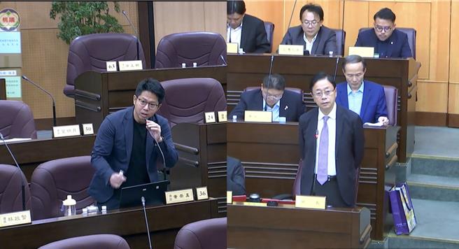 民進黨市議員黃崇真建議市府應增設人車分道、建立自行車及電腐車低碳優先道、開放電動滑板車合法化，藉此加強自行車道使用率，也維護民眾騎車安全。（擷取議會直播）