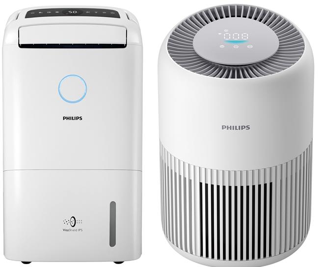 SOGO忠孝馆PHILIPS抗敏清净除溼机＋奈米级抗敏空气清净机，原价2万7990元、特价1万9480元，赠HEPA滤网＋奈米级劲护滤网各Ｘ2。（SOGO提供）