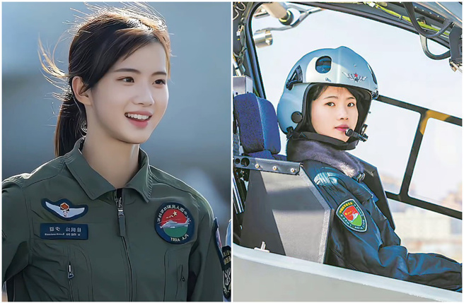 25岁大陆美女飞官徐枫灿神似「宋慧乔」，因为外型出眾、能力优异，因此拥有高人气。（图／摄自微博）
