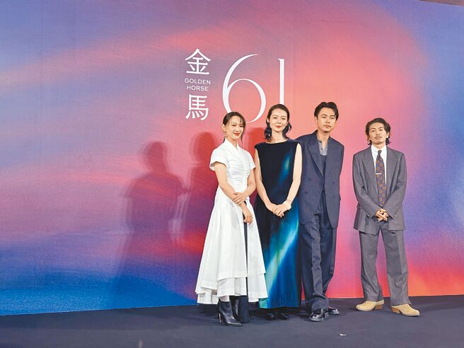 李杏（左起）、中村映里子、成田凌、森田刚11日出席《雨中的欲情》金马影展星光首映。（李承阳摄）