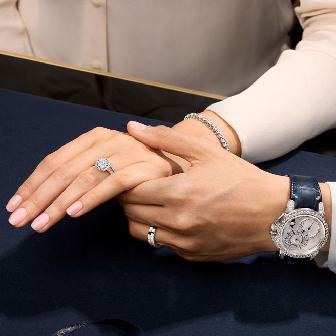 海瑞溫斯頓的Belle訂婚鑽戒融入古典美學設計，往往更受年輕人的青睞。（Harry Winston提供）