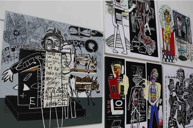 艺术家戴明德携手义大利艺术家沙沃‧帕斯特雷洛，举办国际艺术展览《同频：臺义双人展》。(吕妍庭摄)