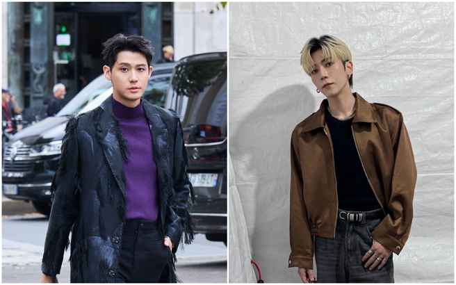 李亚明的儿子李玉玺(左)和毕书尽(右)曾同属老鹰音乐。（图／摄自FB＠李玉玺 Dino Lee、FB@Bii 毕书尽）