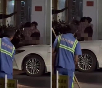 情侶當街「火車便當」激情交纏  清潔阿伯直擊活春宮看呆了