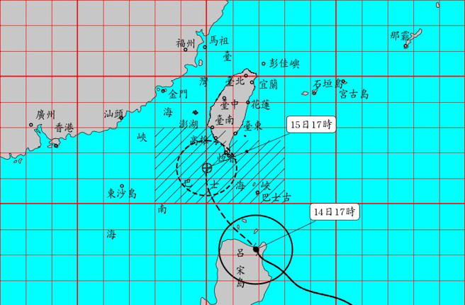 氣象署曝天兔颱風最新位置。（翻攝自氣象署）