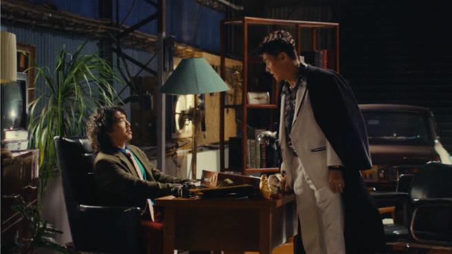 FunkyMo（左）邀王中皇拍攝MV。（FunkyMo提供）