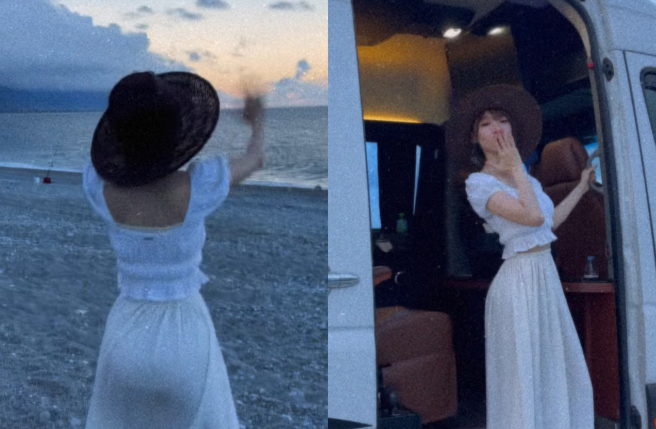 林明禎向太平洋說再見。（圖／IG@minchen333）