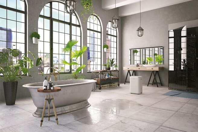 今年度推出新款除湿机JP24ASCT外观高雅简洁设计，採用LED触控操作面板，清楚美观，适用各种场合。图／和泰兴业提供