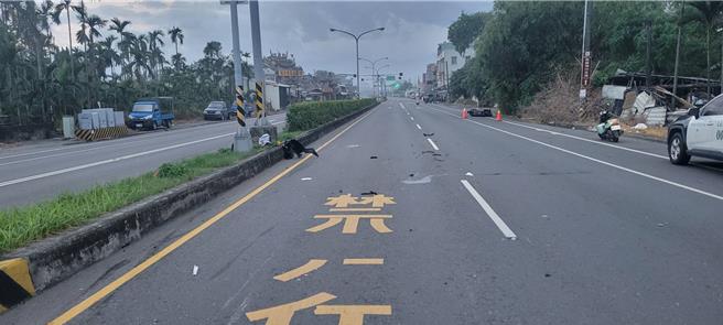 屏东市15日清晨5时许发生一起死亡车祸，61岁陈姓男子走斑马线准备穿越和生路到县民公园晨运，不料遭重机撞飞送医不治。（警方提供／谢佳潾屏东传真）