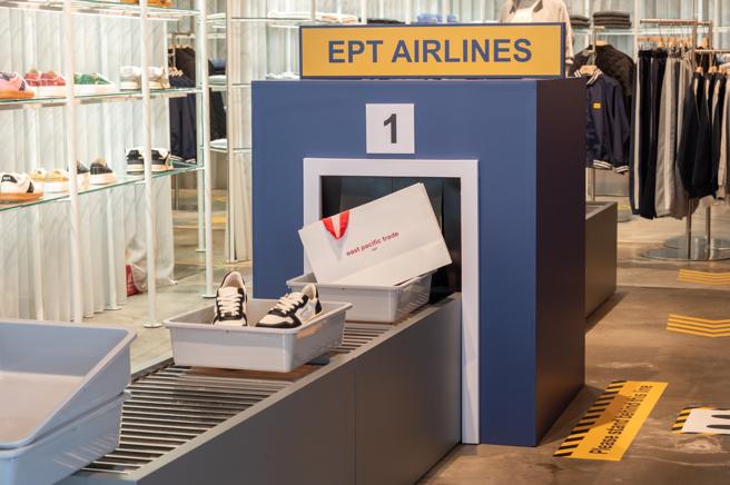 EPT台灣首間快閃店，店內以機場航廈為靈感打造。（瑪黑家居提供）