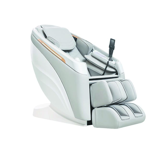 輝葉AI追夢椅科技灰，市價12萬8000元，促銷價7萬1800元。具有獨家專利V-Motion搖擺拉伸模式，首創腿部雙向揉搓按摩。（全國電子提供）