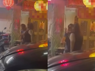 新手木人樁？悍女「力量輾壓」猛搧4掌 瘦弱男痛苦硬扛