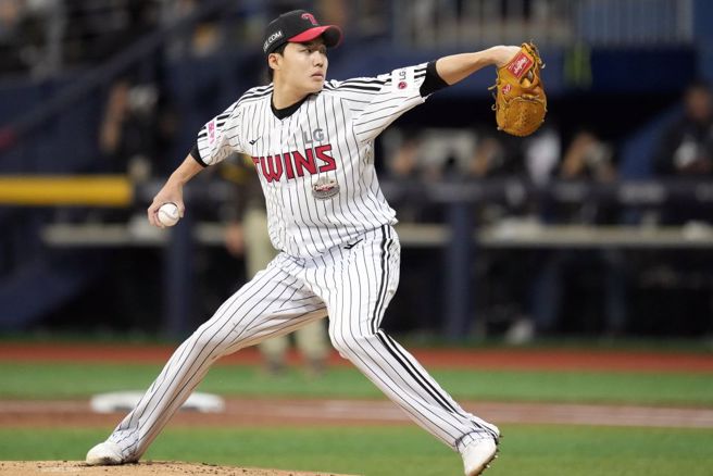 韓國隊先發投手任燦圭。（美聯社資料照）