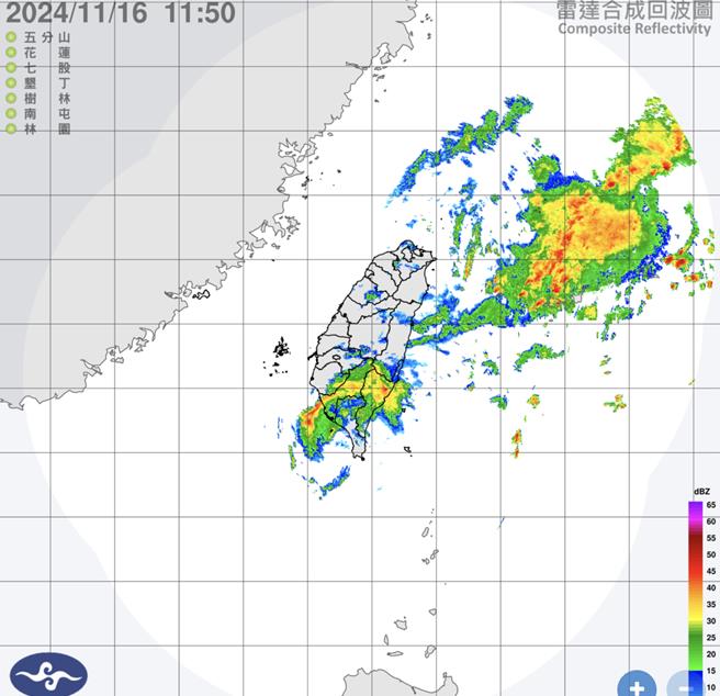天兔颱风未登陆，已于今早11时减弱为热带性低气压。（中央气象署提供）