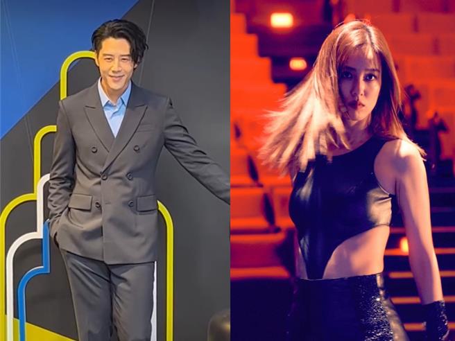 胡宇威（左）有去《影后》探班老婆陈庭妮拍戏，恰好就是拍金主那一场。（记者林奕如摄、Netflix提供）