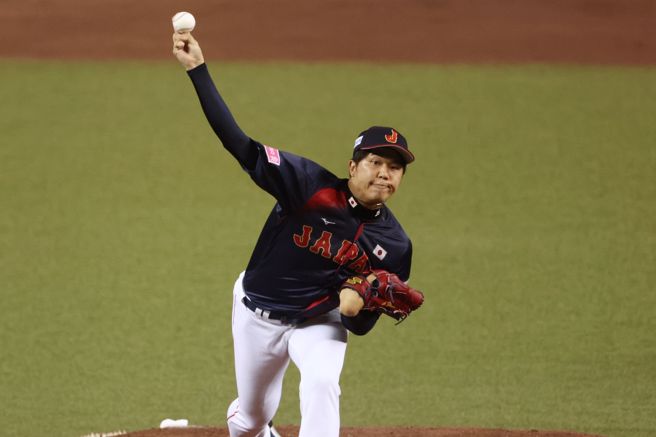 阪神虎火球男才木浩人前5局沒讓中華隊攻上過得點圈。（杜宜諳攝）