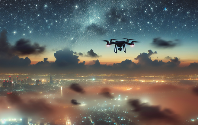 有男子疑似遭到無人機跟蹤，嚇得趕緊報案，警到場後竟發現是它。（示意圖、與本案無關／AI生成）