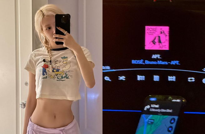 Rosé〈APT.〉紅遍全球，腹肌炸出排骨痕惹心疼。（圖／IG@roses_are_rosie）