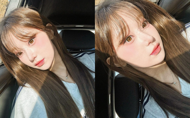 李珠珢晒出车内自拍照。（图／翻摄自李珠珢 IG）