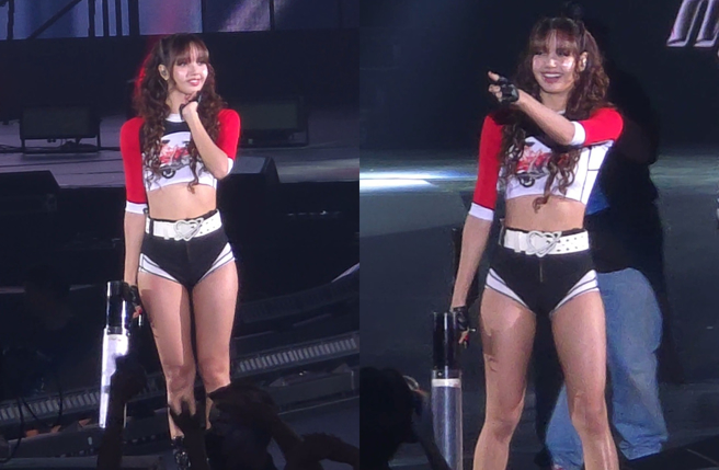 LISA送周边T恤给幸运粉丝。（读者提供）