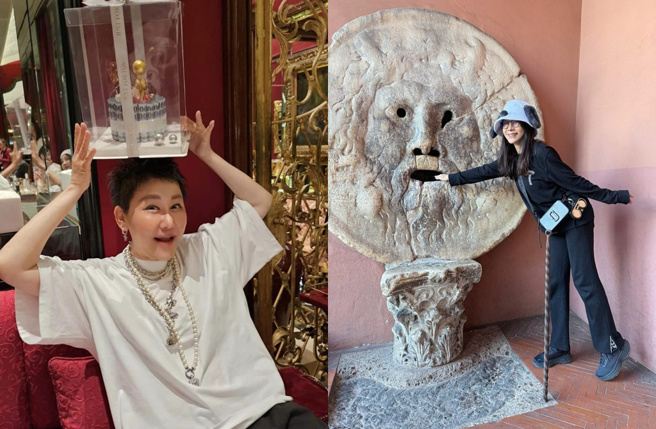 陈美凤（右）替闺密蓝心湄庆生。（图／翻摄自陈美凤 脸书）