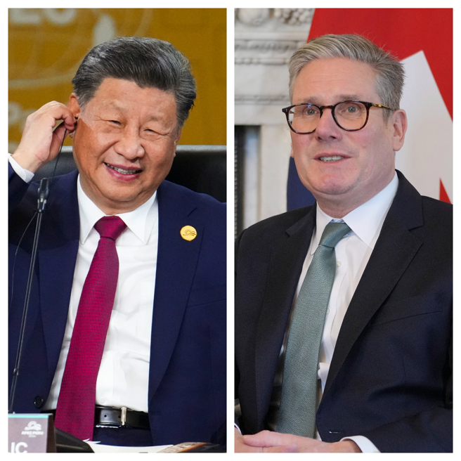 英国首相施凯尔（图右）预计18日将与大陆国家主席习近平（图左）在巴西里约热内卢会面。（美联社资料照合成）