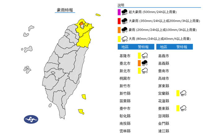 气象署发布5县市豪大雨特报。（示意图／资料照）