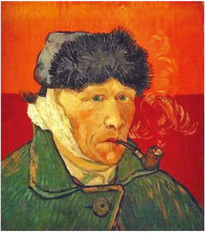 梵谷自画像。（摘自网路）