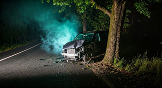 開車撞樹詐保險金 陸男猛力踩油門「真撞死了」