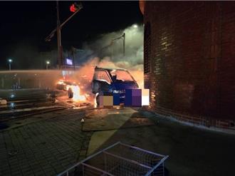 桃園觀音火燒車  泰國籍移工自撞民宅起火