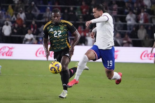 美国队、牙买加在中北美洲及加勒比海国家联赛对战。（美联社资料照）