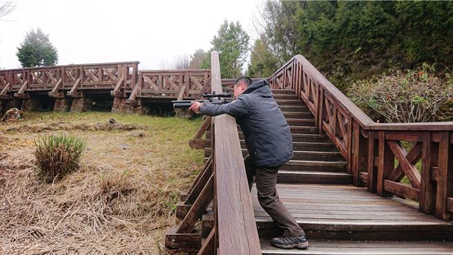 林業署嘉義分署花季期間安排巡護隊成員執行友善驅離，讓獼猴盡量遠離遊客動線區域，降低人猴衝突發生機率。（林業署嘉義分署提供／呂妍庭嘉義傳真）