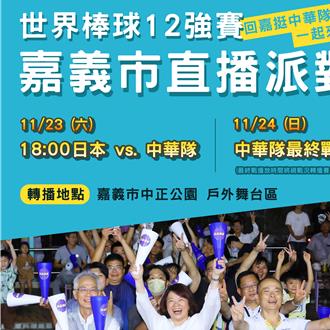 遭指未關注12強賽 嘉義市11／23戶外轉播台日大戰
