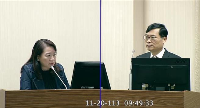 经济部次长陈正祺(右)在立法院外交委员会报告并备询(取自立法院直播画面)