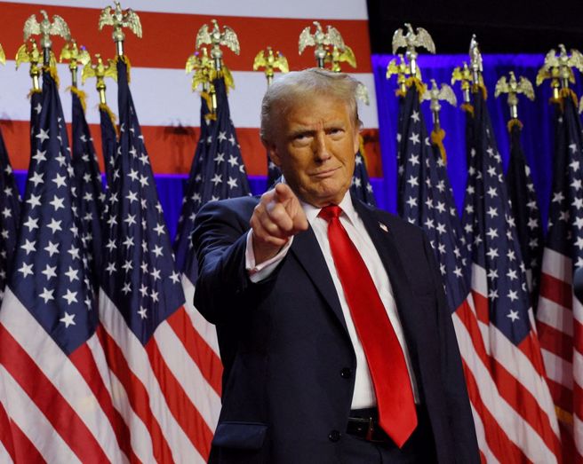 美國共和黨籍候選人川普（Donald Trump，見圖）勝選。（圖 / 路透社）