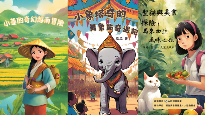 暨大學生應用AI創作繪本充分融入東南亞文化元素。（照片/國立暨南國際大學提供）