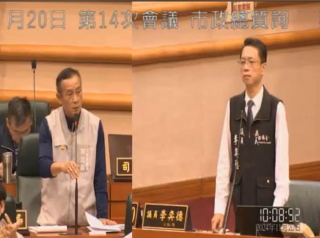 嘉义市议员李奕德要市府多加油，努力向中央争取经费，嘉义市消防局表示，已提报5亿元计画到消防署。(截取自嘉义市议会即时影像／吕妍庭嘉义传真)