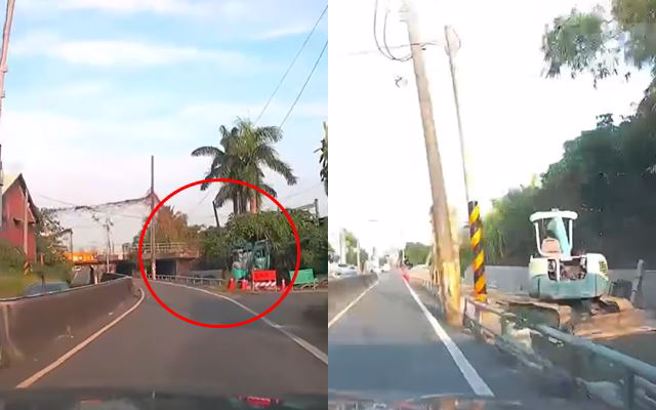 驾驶车到旁已有新涵洞与新道路仍在建设中。（图／翻摄自八卦村 - 行车纪录器影片上传中心）