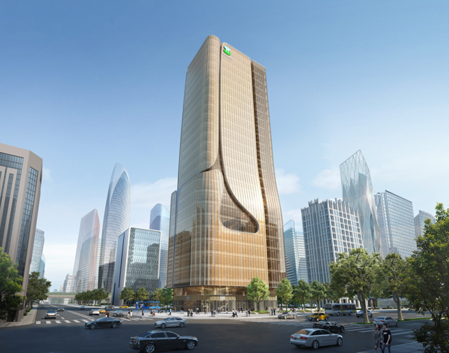 随着市场全球化趋势的推动，企业总部选址更加多样化，具地标级外观的企业总部建筑已成为企业的名片，体现出企业文化与品牌价值。(图/「国家企业广场」3D示意图)