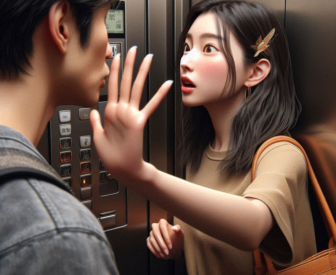 电梯内人潮拥挤，徐男「临时起意」乘机「卡油」靠近A女，并以下体触碰其臀部。（示意图、与本案无关／AI生成）