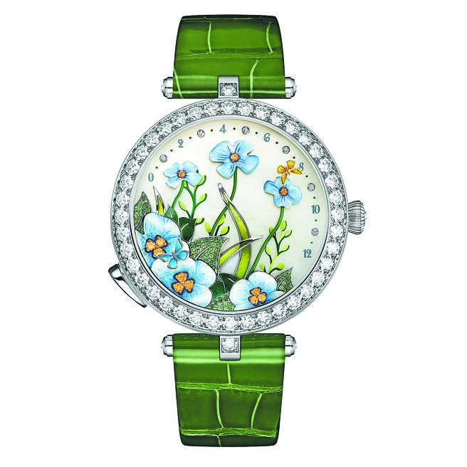 複雜女表獎／梵克雅寶的Lady Arpels Brise d’Ete珠寶表，拿下日內瓦鐘表大賞的「複雜女表獎」。（Van Cleef & Arpels提供）