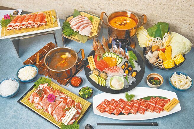 港式火锅遵循正宗港式配方研发3款功夫汤底。（台北凯达大饭店提供）