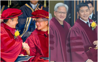 梁朝偉、黃仁勳首度同框！ 穿袍獲香港科大榮譽博士