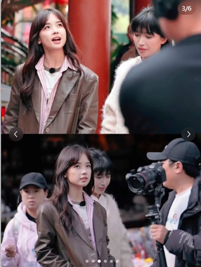 李子柒、王冰冰合体拍片。（图／小红书）