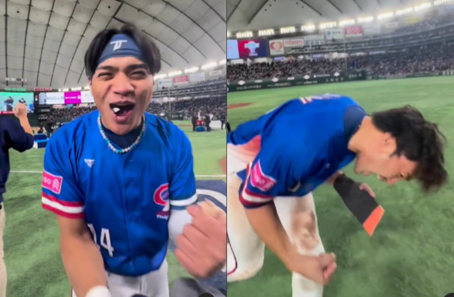 邱智呈、潘杰楷兴奋吶喊，藏不住夺冠的喜悦心情。（图／CPBL IG）