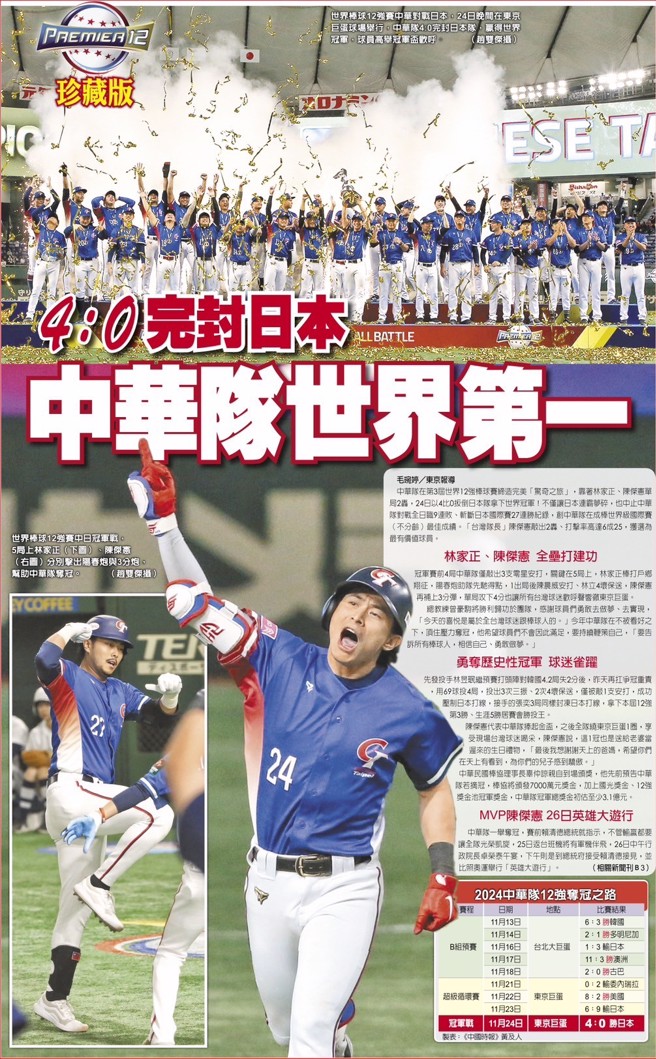 今日《中国时报》高清头版珍藏。（中国时报）