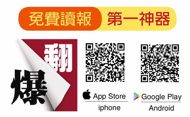 翻报下载QR-Code。（中国时报）