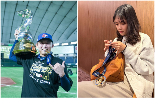 江国豪谢谢妻子帮忙缝补金牌带子。（threads@_chiang_1229_）