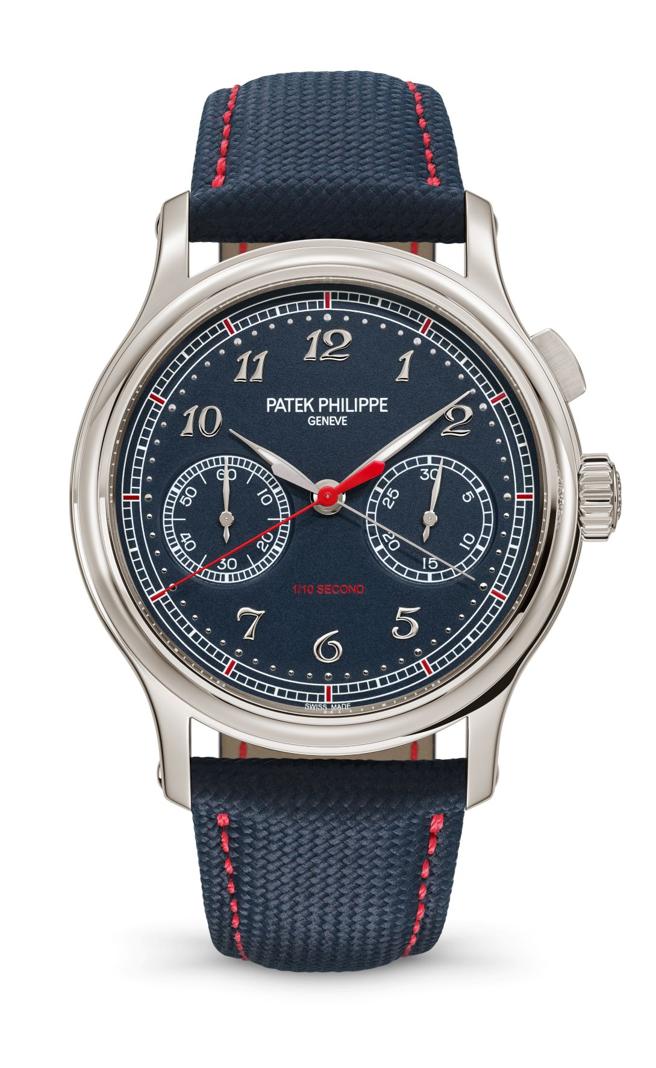 百達翡麗第一款高振頻計時碼表Ref.5470P-001，可測量精確至1/10秒。（Patek Philippe提供）